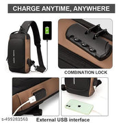 Waterproof Anti-Theft Crossbody Sling Bag for Men with USB Charging Port – Stylish & Durable Chest Shoulder Bag for Travel, Sports, and Everyday Use – Lightweight, Secure & Comfortable