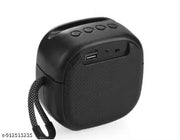 Portable Wireless Bluetooth Speaker with Rich Bass, Compact Design, and Carrying Strap - Black & White