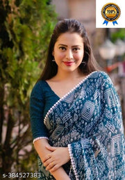 GEORGETTE SAREE WITH LACE BORDER BLOUSE