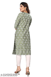 Polyster/Crepe fabric-Women Printed Straight Kurti