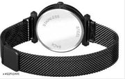 New Best Quality Flower Design Magnet Belt Analog Girl Watch With Free Black Digital LED Smart Watch For Kids And Watch For Women