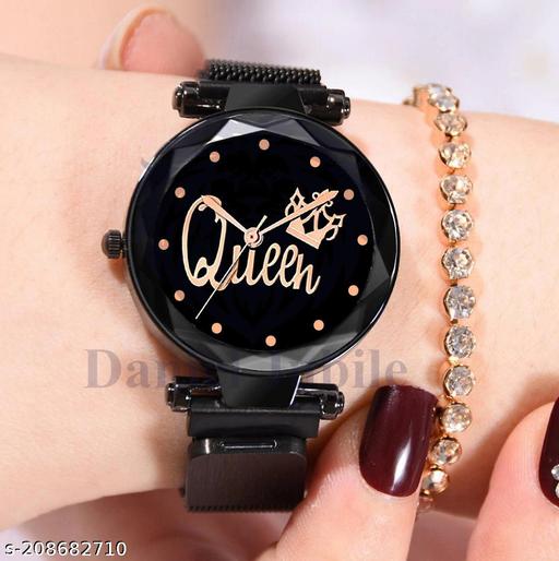 Luxury Studded Color New Mesh Magnet Buckle Starry sky Quartz Sparkling Magnetic Strap Magnet watch Girls and Women.
