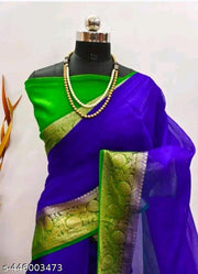 NEW FANCY ORGANZA SAREE  MULTY COLOUR SAREE