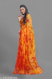 ORGANZA MUTTY COLOUR SAREE  IN FANCY DISION