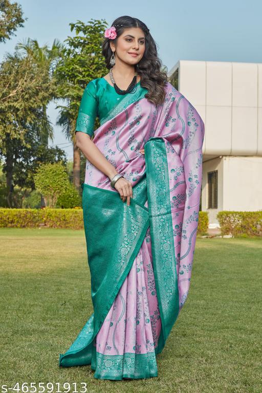 cotton silk jacquard saree with unstitched blouse