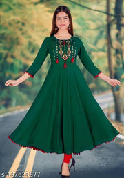 Women Embroidered Rayon Anarkali Kurta