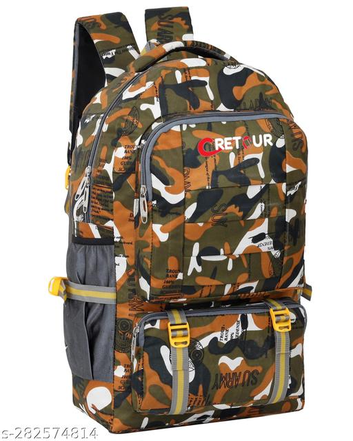 Military Print Backpack Hiking Bag Trekking Bag for Men Women Rucksack - 55 L  (tan)