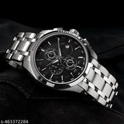 Black Dial Stainless Steel Strap Analog Men's Watch