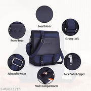 FKT-Black Blue (Amer. Foam, 1K Danier) Side Bag  Multipurpose Hand Bag Sling Bag Slim Bag for Office, Cash, Business Collection, Travelling | Stylish Hanging Side Messenger Bag