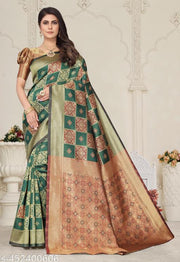 jacquard patola saree with brocade blouse
