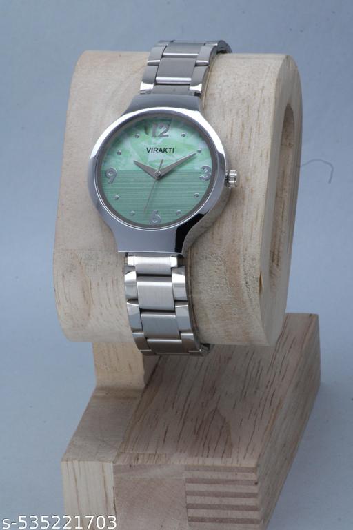 Trendy Ethnic Embossed Designer Dial Attractive Stainless Steel Chain Analog Watch for Women for Girls.