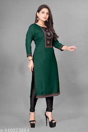Desigener Kurti New Collection Cotton Blend Stylish New Trendy Embroidered Pattern Casual Kurta for Girls & Women
