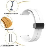 22MM SiliconeStrap with Folding Magnetic Lock Compatible with Watch 3 45mm/ Watch 46mm/Gear S3 Classic/Frontier Compatible All 22MM Watches(Only Strap)