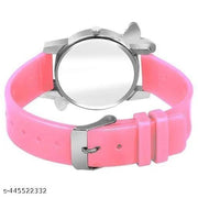 Girls Rubber Casual Analog Watches(Pink)