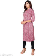 Pink Fashion Rayon cotton Kurtis for women