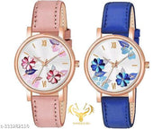 Best High New Flower Festive  Combo Unique Designer Leather Strap Watch for Girl's and Women Pack Of 12