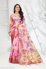NEW FANCY ORGANZA SAREE  MULTY COLOUR SAREE