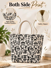 Stunning Cartoon Print Tote Bags for Ladies and Men: Perfect for Shopping I Stylish & Fashionable