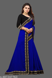 Refined Georgette  Saree with Stunning Maharani Lace Detailing