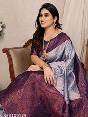 Pure Soft Silk Lightweight Banarasi ( Blue ) Wedding Bridal Wear Designer Ethnic Saree Available At Low Prices