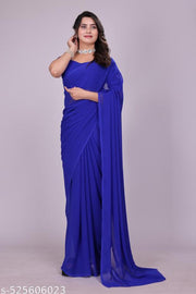 plain Georgette saree for womens