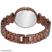 OHHO Special Edition Brown Dial & Brown Metal Bracelet Chain Analog Watch - For Women's-Ladies's-Girl's