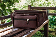 Stylish brown Waist Bag for Men & Women | Multi-Pocket Travel Belt Bag | Adjustable Crossbody Chest Bag