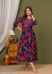 blue gown print