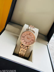 rose gold Round Metal BD Analog Girls and Women Watch