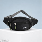 Waist Bag Men & Women Side Pouch for Travel & Sports Waterproof Adjustable Strap Waist Bag  (Black)