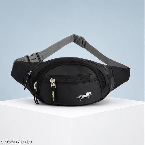 Waist Bag Men & Women Side Pouch for Travel & Sports Waterproof Adjustable Strap Waist Bag  (Black)