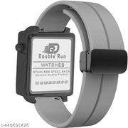 Dual Time Date Display Radium Dial  Magnetic Belt Analog Watch For Men_B31k