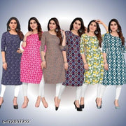 Polyster/Crepe fabric-Aagam Drishya Kurtis