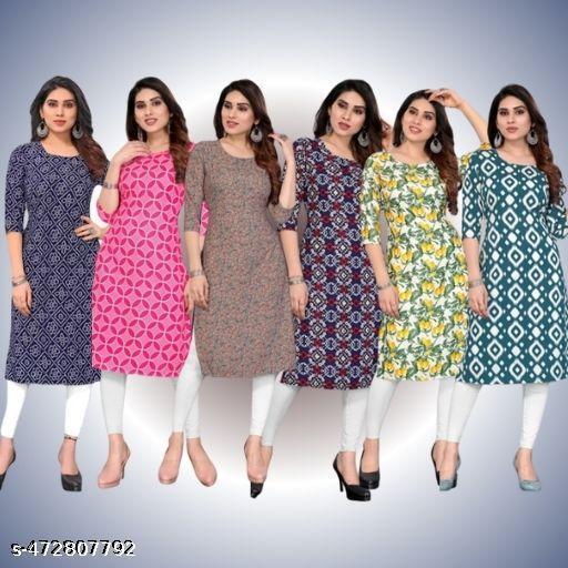 Polyster/Crepe fabric-Aagam Drishya Kurtis