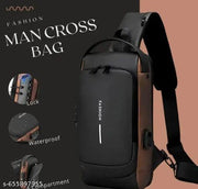 Waterproof Polyester Slim Unisex Crossbody Sling Bag Chest Backpack Men's Shoulder Bag, Leisure Travel Handbag, Hard Shell Anti-Theft Chest Bag