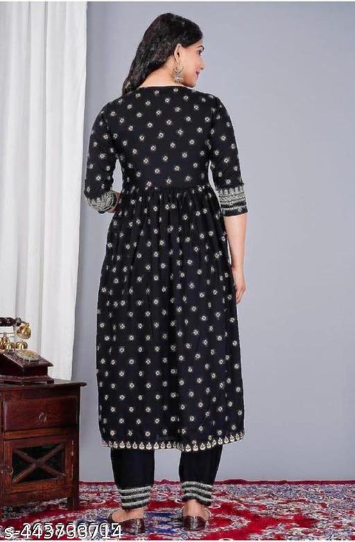 Black Nayra Cut Kurti set