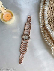 Korean Fashionable ROSE GOLD design analog watch For women and girls
