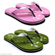 Women Slipper Flipflop/Daily Flipflops/Slipper For Girl Women Stylish | Super Soft | Ultra-Light |Flip-Flop Daily Use | Casual wear| Anti Skid |Thong Slippers for Women Pack Of 2