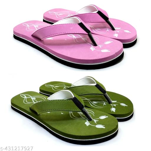 Women Slipper Flipflop/Daily Flipflops/Slipper For Girl Women Stylish | Super Soft | Ultra-Light |Flip-Flop Daily Use | Casual wear| Anti Skid |Thong Slippers for Women Pack Of 2