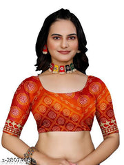KANOODA prints Bandhani Georgette Multicolor Lace border Saree With Blouse