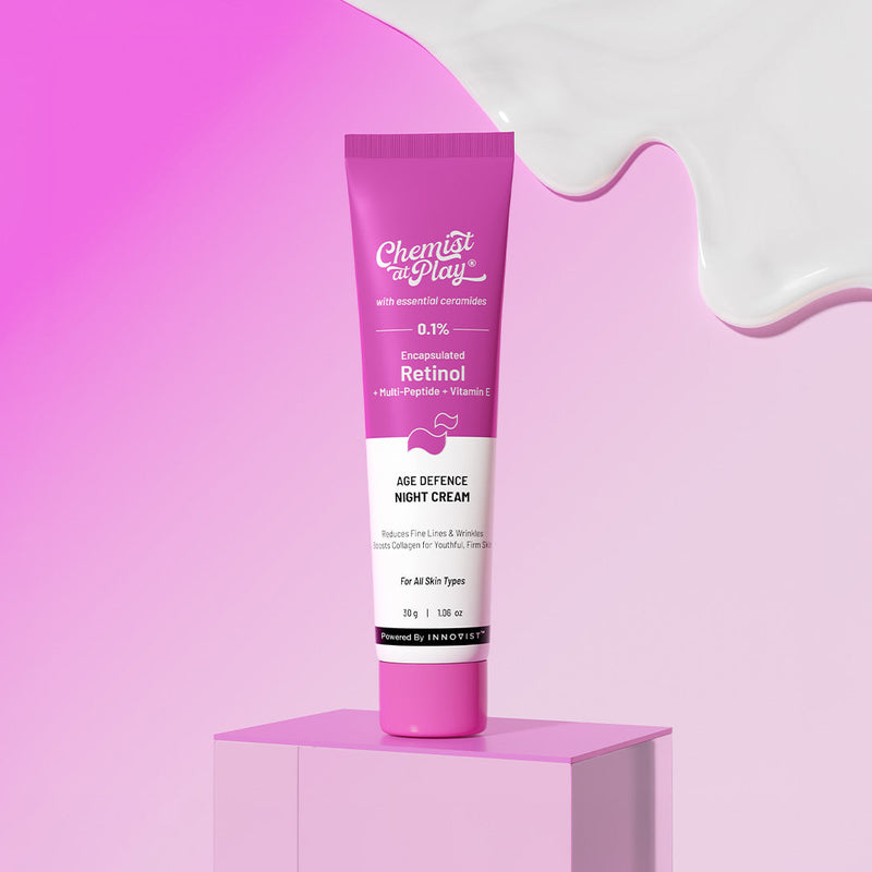 Chemist At Play 0.1% Retinol Night Cream with Aloe Vera For Fine Lines & Wrinkles - 30 gm
