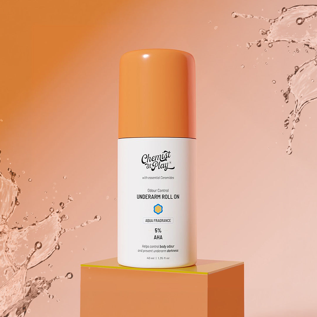Chemist At Play 5% AHA Underarm Roll On for Odour Control & Pigmentation (Aqua) - 40 ml