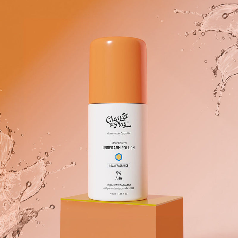 Chemist At Play 5% AHA Underarm Roll On for Odour Control & Pigmentation (Aqua) - 40 ml