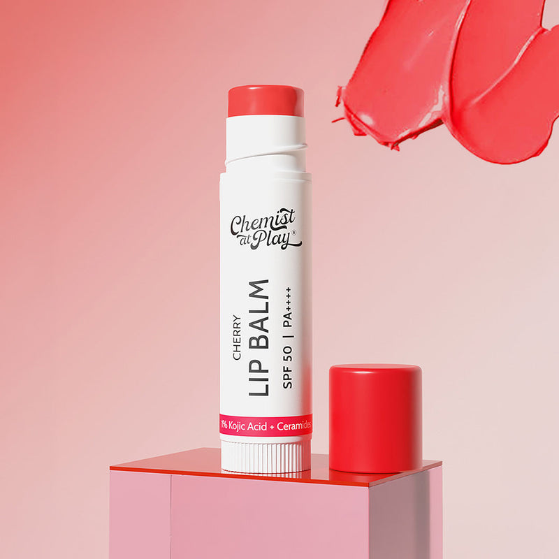 Chemist At Play Cherry Lip Balm for Chapped Lips | SPF 50 PA++++ | Cherry - 4.5 gm
