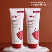 Plum Goodness Saffron & Papaya Glow Bright Face Wash (100 ml) - Pack of 2