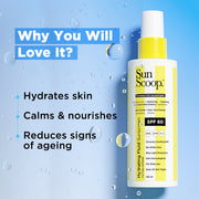 SunScoop Sunscreen - SPF 60 PA++++ Hydrating Fluid Sunscreen | UV Filter Zinc Oxide | No White Cast 125 ml