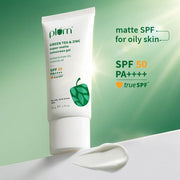 Plum Goodness Green Tea & Zinc Super-Matte SPF 50 Sunscreen Gel for Oily Skin | 30 g
