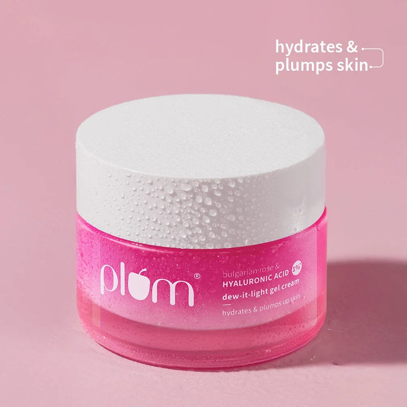 Plum Goodness Bulgarian Rose and 1% Hyaluronic Acid Cream For Dry Skin