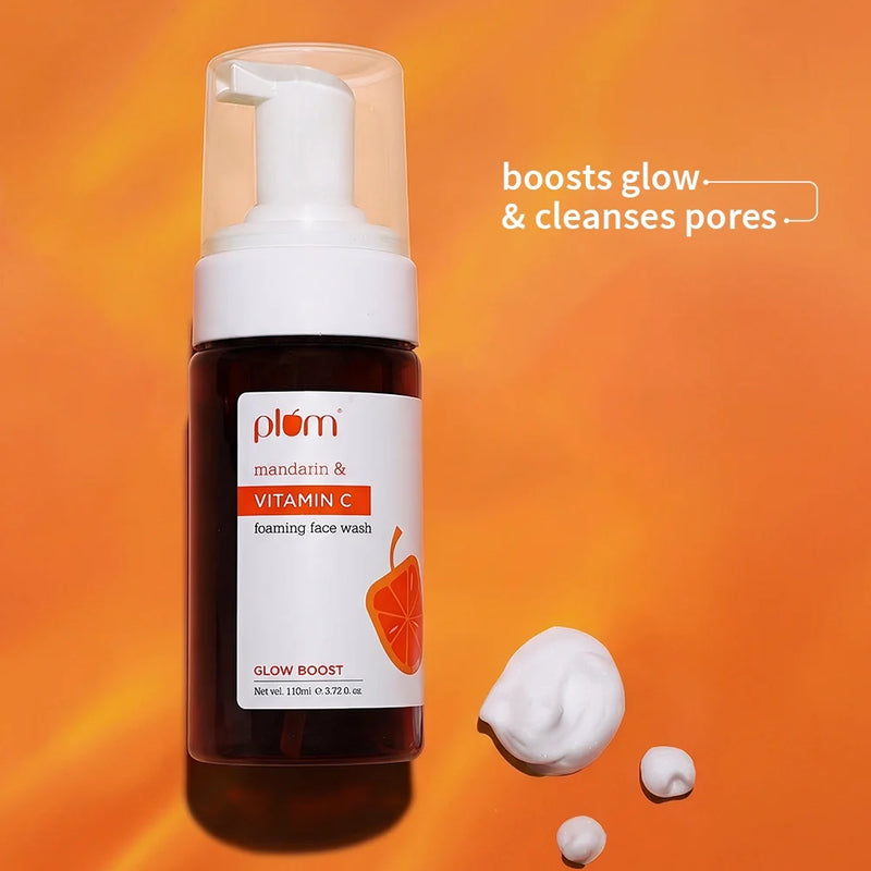 Plum Goodness Mandarin & Vitamin C Foaming Face Wash For Glowing Skin
