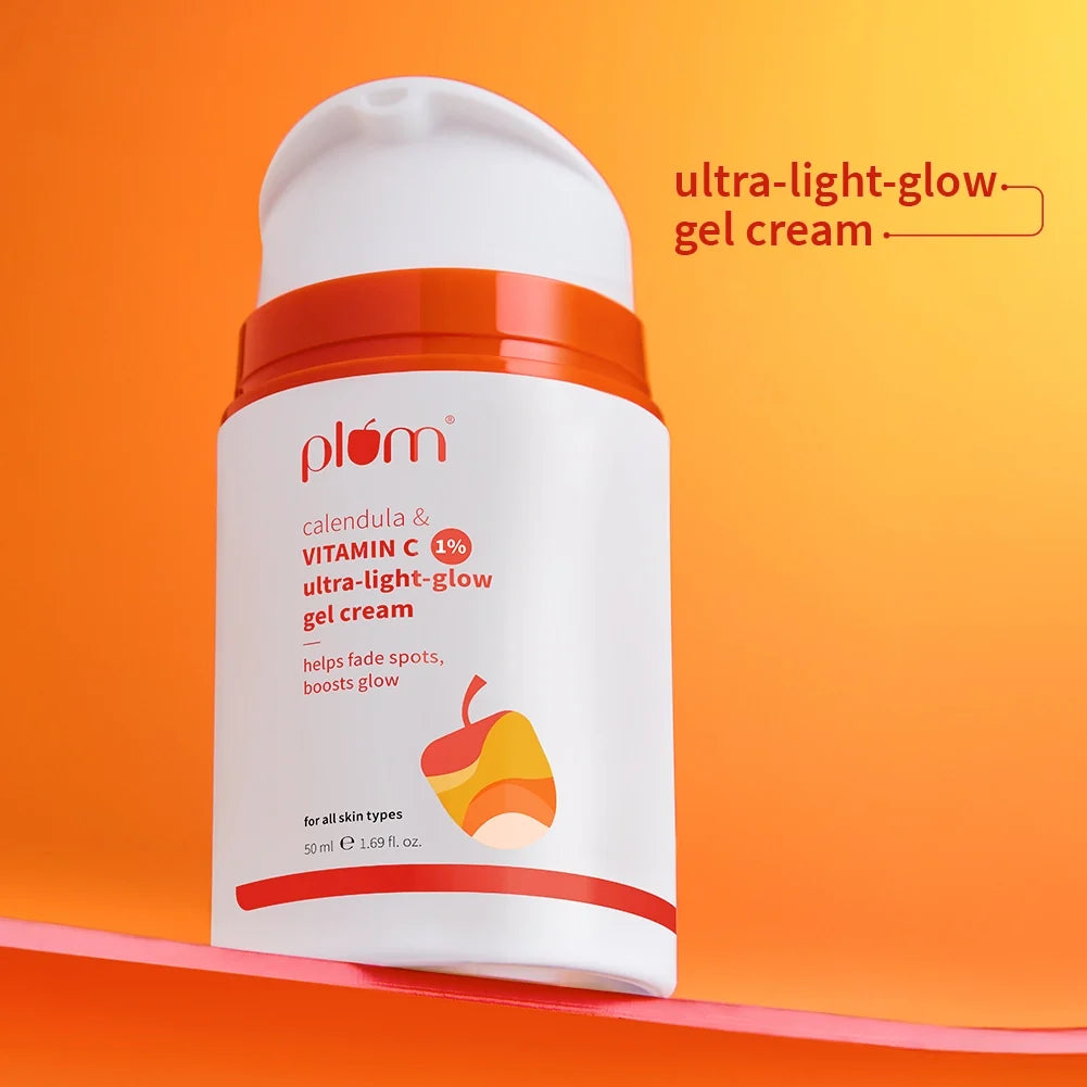 Plum Goodness 1% Vitamin C Ultra-Light-Glow Boosting Gel Cream For Glowing Skin
